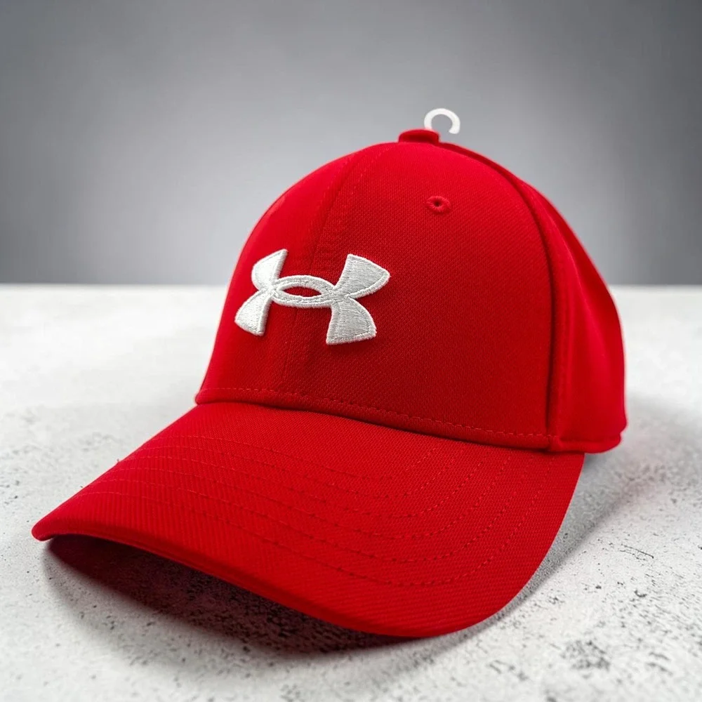 Under Armour Boys' UA Blitzing 3.0 Cap Kids S/M Red Stretch Fit Youth Hat NEW‎